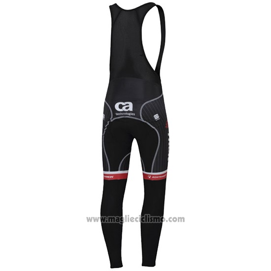 2017 Abbigliamento Ciclismo Trek Segafredo Nero e Rosso Manica Lunga e Salopette